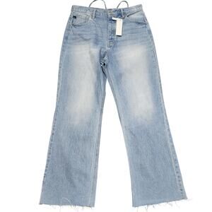 KanCan 90s Flare High Rise Jeans Size 13/30 Corset Back Lace Up Light Wash‎ NWT